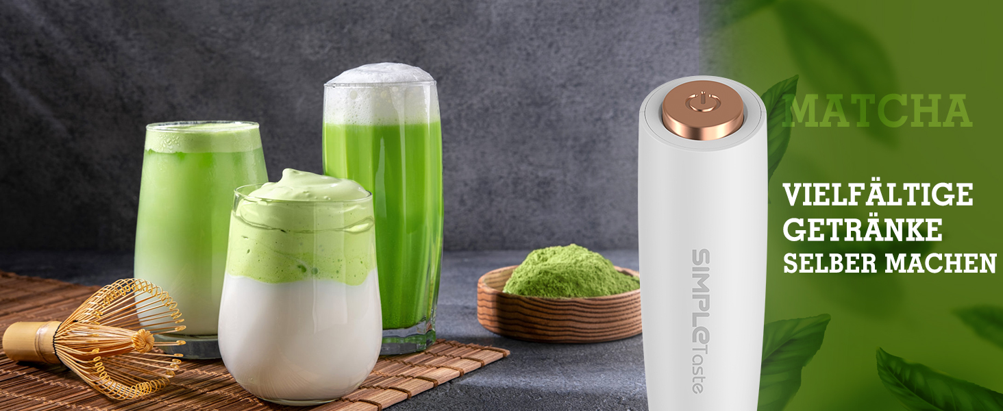 Електричний пінний для молока SIMPLETASTE - для капучино, лате, кави. Зручний ручний піноутворювач з батарейками.