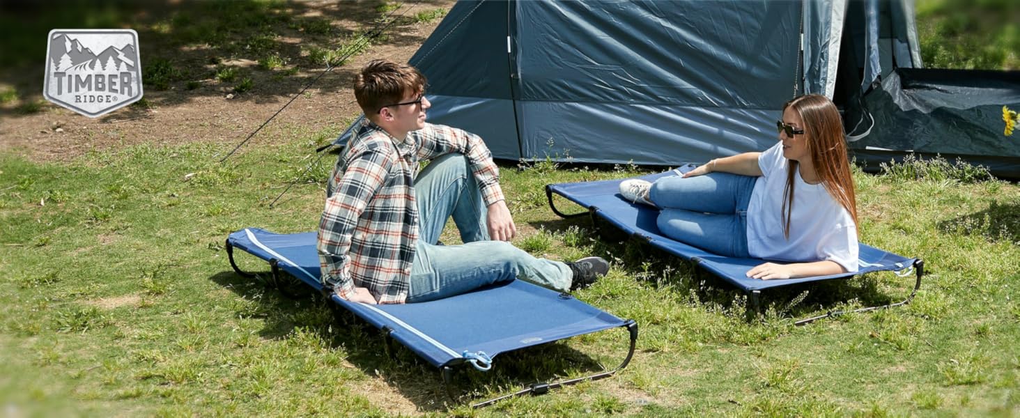 Легке туристичне ліжко Timber Ridge: складане, портативне, для кемпінгу та відпочинку на природі (120 кг)