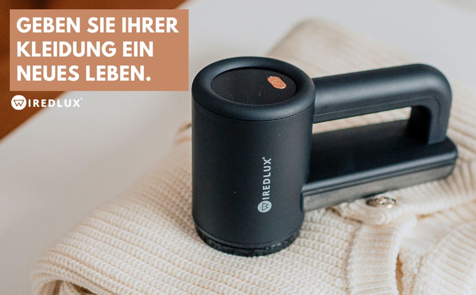 Електричний видальник ворсу WiredLux - акумуляторний пристрій для одягу та меблів. 3 швидкості, 6-ти лезове лезо, LED-дисплей, USB-зарядка (Чорний)