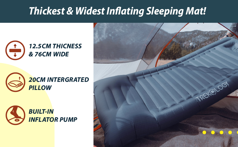 Надувна ізомат TREKOLOGY UL140 - легка туристична ізомат для кемпінгу, компактна та зручна для відпочинку