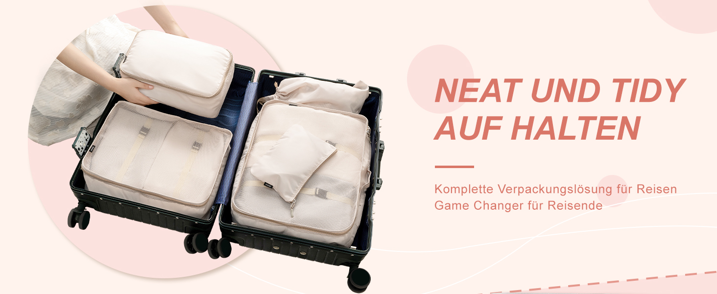 Набір органайзерів для подорожей BAGAIL (8 шт.), колір помаранчевий