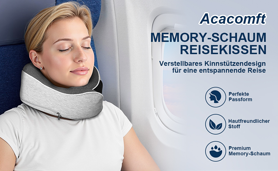 Подушка для шиї у подорожах: ортопедична, з memory foam, для дорослих та дітей, з маскою для сну та навушниками, якісний чохол