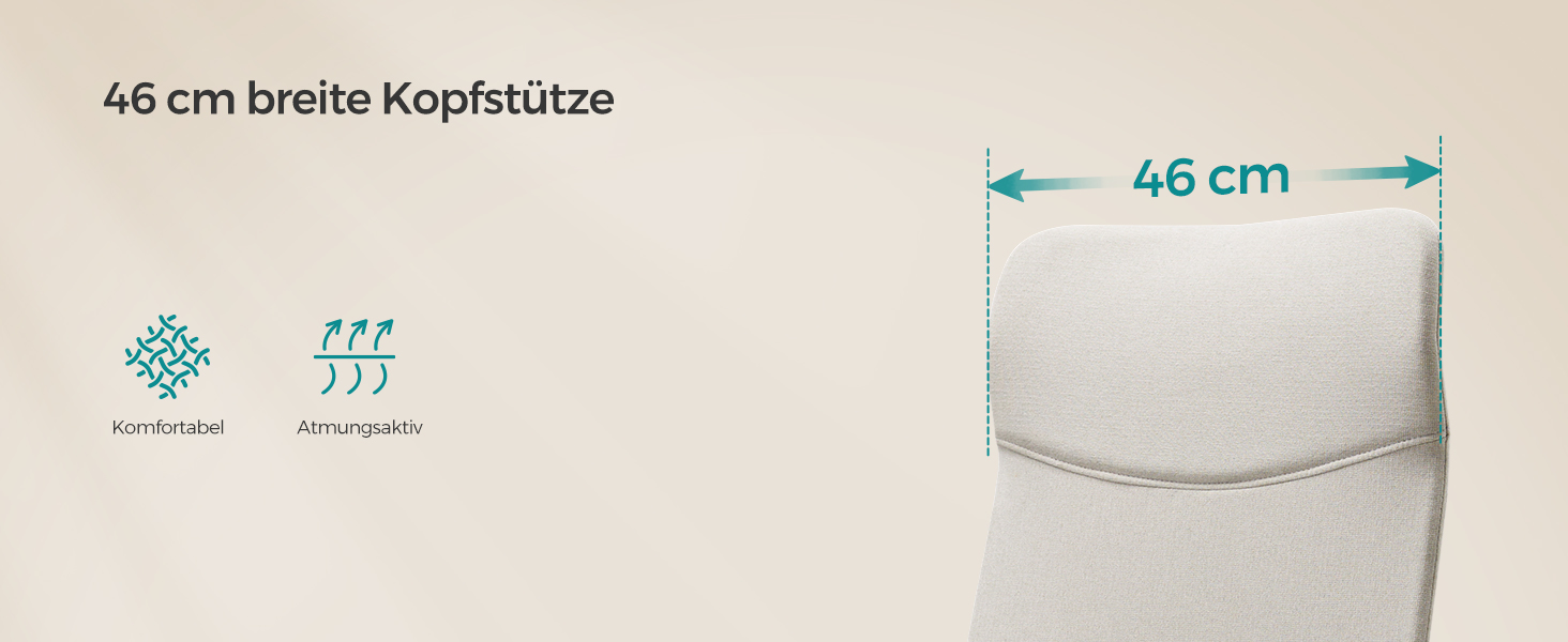 Крісло офісне SONGMICS, ергономічне, регульоване, до 100 кг, Cappuccinobeige