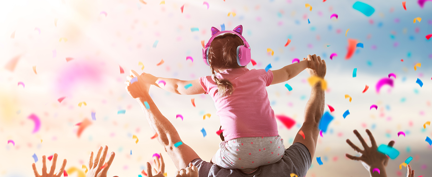 iClever навушники з шумозаглушенням для дітей (рожеві, з котячими вушками) C-rosa Katzenohren