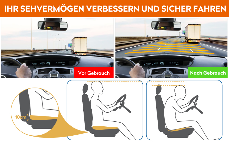 Подушка для сидіння в авто з Memory Foam, ортопедична, чорна. Підвищення сидіння для водія, для офісного крісла, інвалідного візка