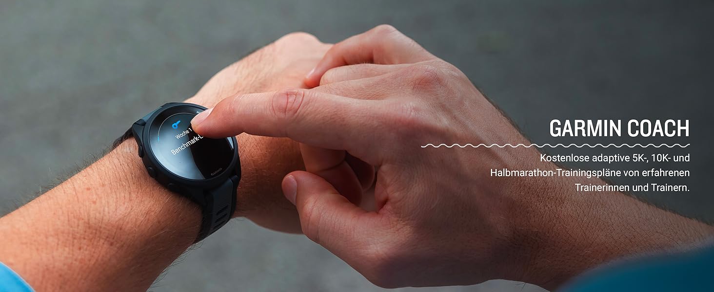 Garmin Forerunner 165 (43 мм) - Розумний годинник для бігу, AMOLED, 11 днів роботи, 25+ спортивних функцій, рекомендації тренувань, здоров'я, чорний