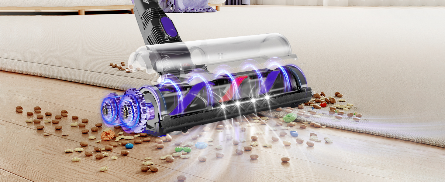 Бездротовий пилосос Authmic 40000Pa з HEPA-фільтрами, 50 хвилин роботи, 450W, для твердих поверхонь та килимів