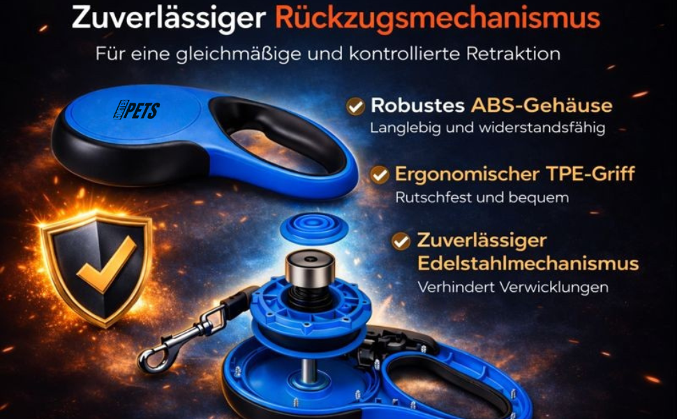 Рулетка для собак великих порід Flexi New Comfort, 8 м, до 50 кг, з кнопкою блокування, тримач для відходів, блакитна XL