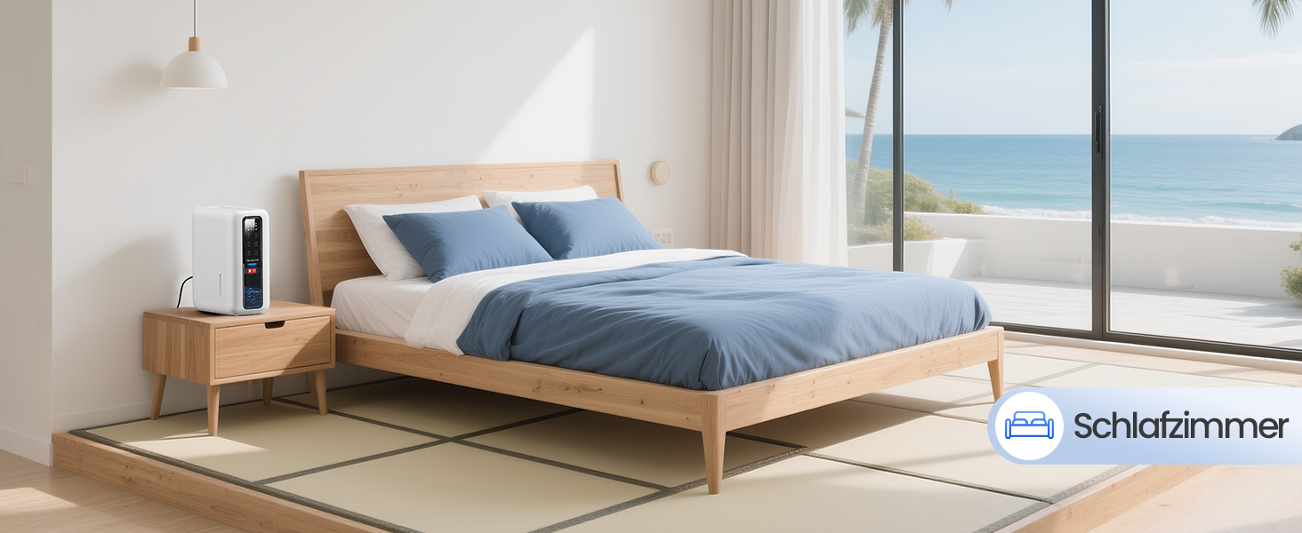 Електричний осушувач повітря з 2L резервуаром для води, автоматичне вимкнення та регулювання вологості, для ванної кімнати, спальні, шафи (білий)