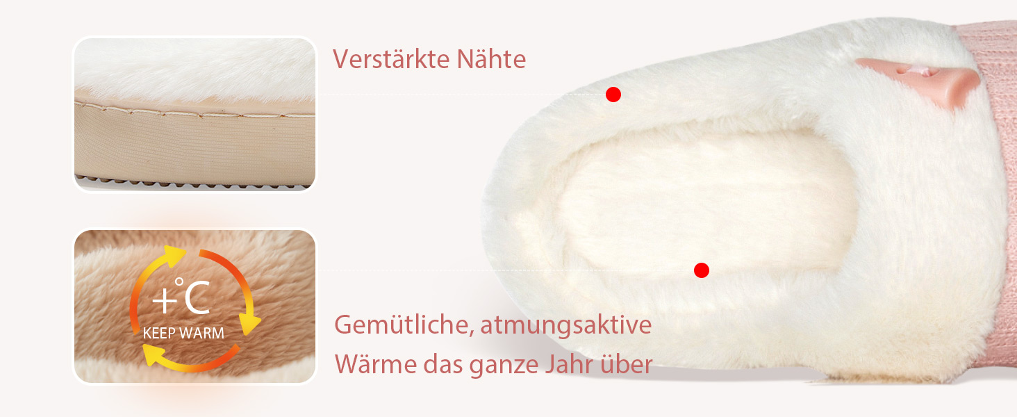 Домашні тапочки NineCiFun для жінок, зимові, теплі, зручні, з м'якої піни пам'яті, з антиковзким покриттям, рожеві, 40/41 EU