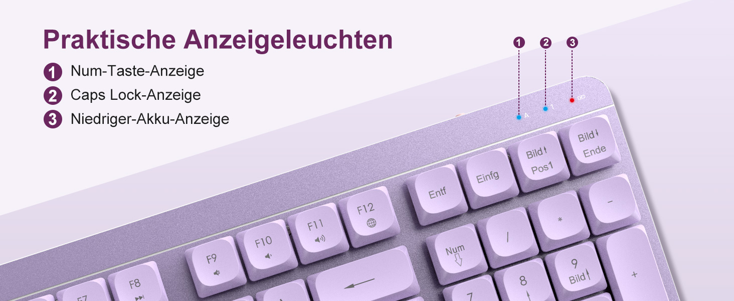 Leadsail FA98 Бездротова Механічна Клавіатура та Миша, QWERTZ, 98 Клавіш, 1600 DPI, для Windows/MacOS/PC/Laptop (Лідська)