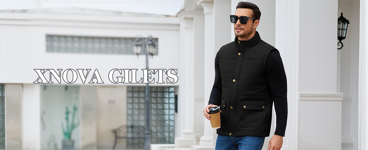 Чоловіча зимова жилетка Xnova з термопідкладкою Sherpa: тепла флісова жилетка, без рукавів, для полювання, роботи та активного відпочинку. Чорний колір, розмір M