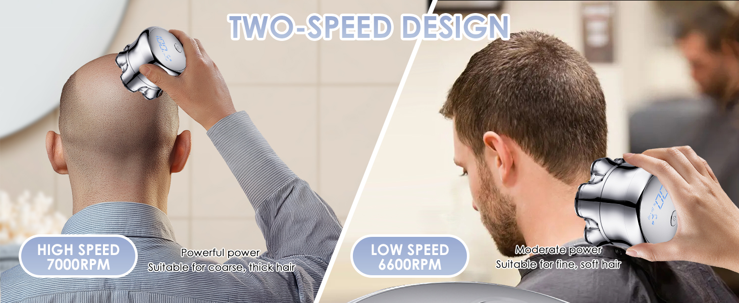 Електрична бритва чоловіча 7D Glatzen з плаваючою головкою, LED-дисплеєм, 2 режимами, Type-C зарядка, срібляста