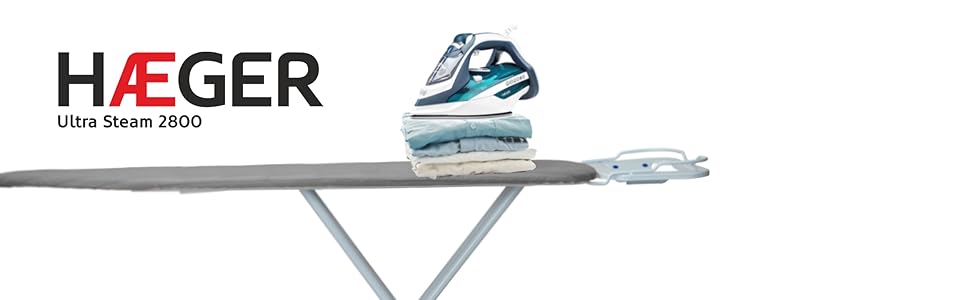 Праска HÆGER ULTRA STEAM 2800: керамічна підошва, захист від накипу та протікання, самоочищення, 2800 Вт