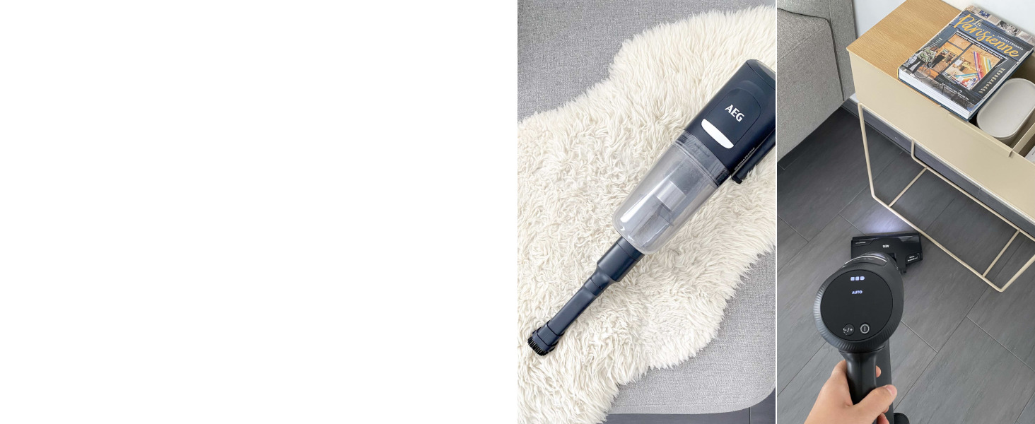 Пылесос AEG ANIMAL 8000 AP81AB25UG: аккумуляторный, 5-ступенчатая фильтрация, цифровая панель, насадки для шерсті тварин та для різних поверхонь, сірий