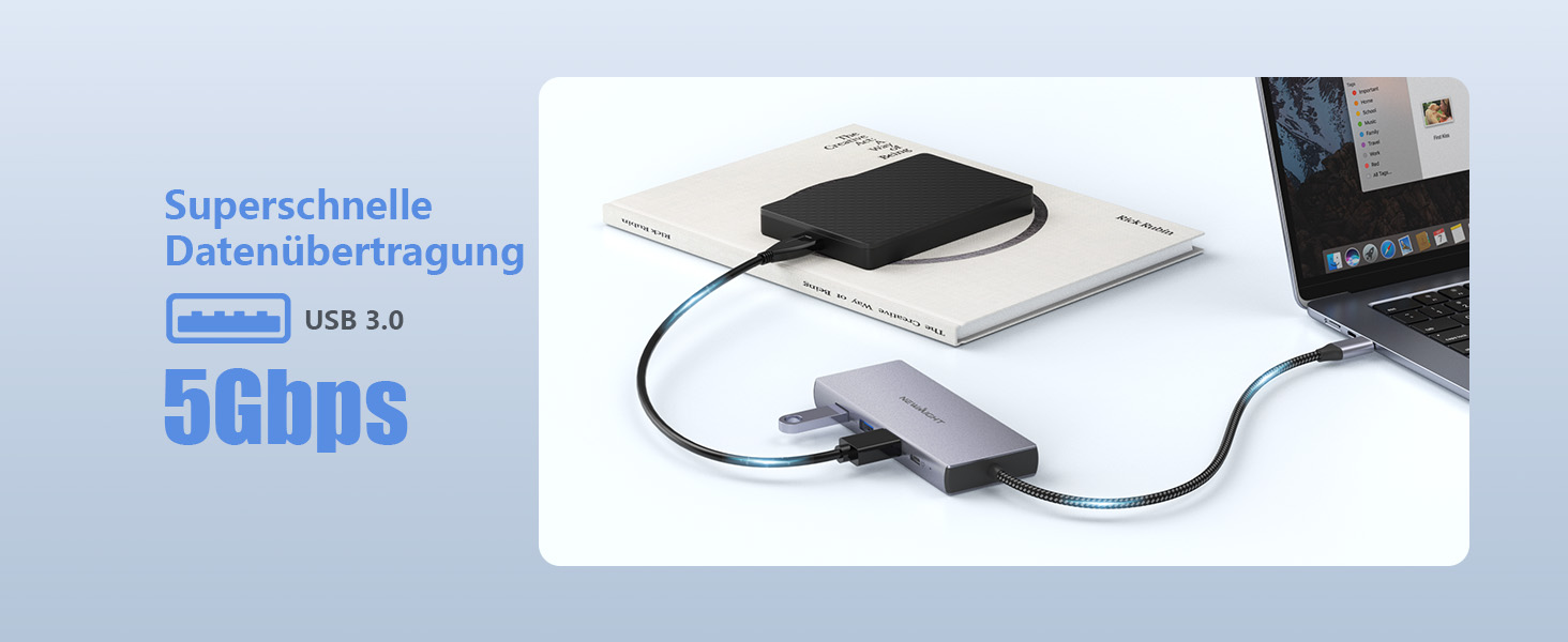 Док-станція для ноутбука Newmight з двома HDMI, підтримка 2 моніторів 4K, Ethernet 1 Gbps, PD 100W, 3 USB 3.0, SD/TF Reader, USB-C, сірий (HP/Dell)