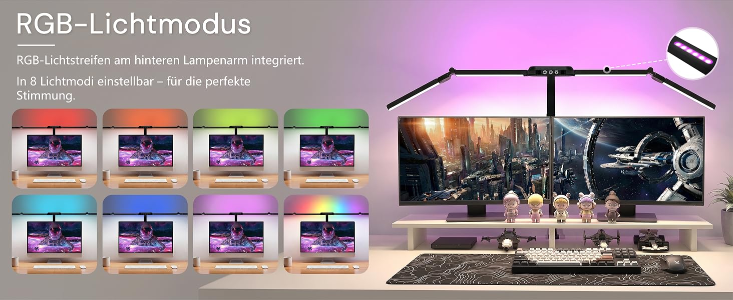 Світлодіодна настільна лампа для столу RGB, 120 см, з пультом дистанційного керування