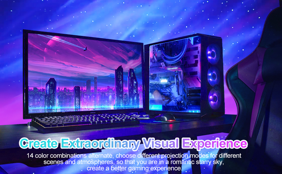 Galaxy Projector with Nebula & Galaxy Effects - LED Star Night Light - Black