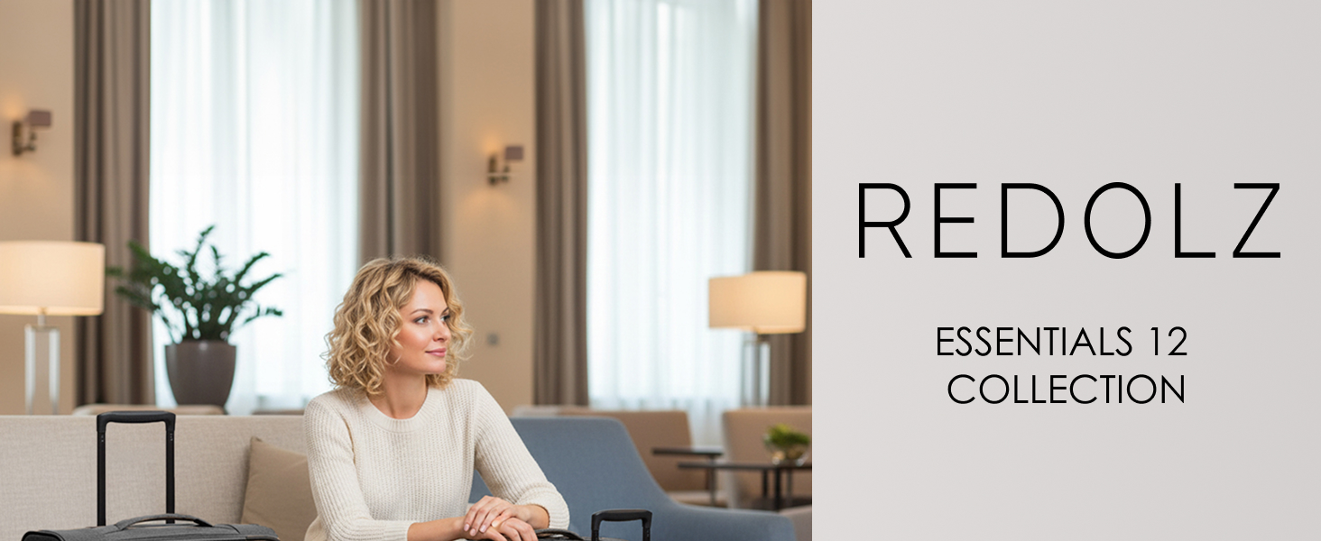 Набір валіз REDOLZ 3 шт. для жінок та чоловіків | Легкі та міцні дорожні валізи з розширенням, Softcase, 4 колеса, TSA-замок | Розширювані валізи (Essentials 12) Rose