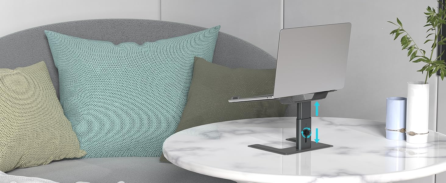 Підставка для ноутбука ALASHI, регульована висота, ергономічна, металева, чорна (C-Gray), 10-15.6 дюймів