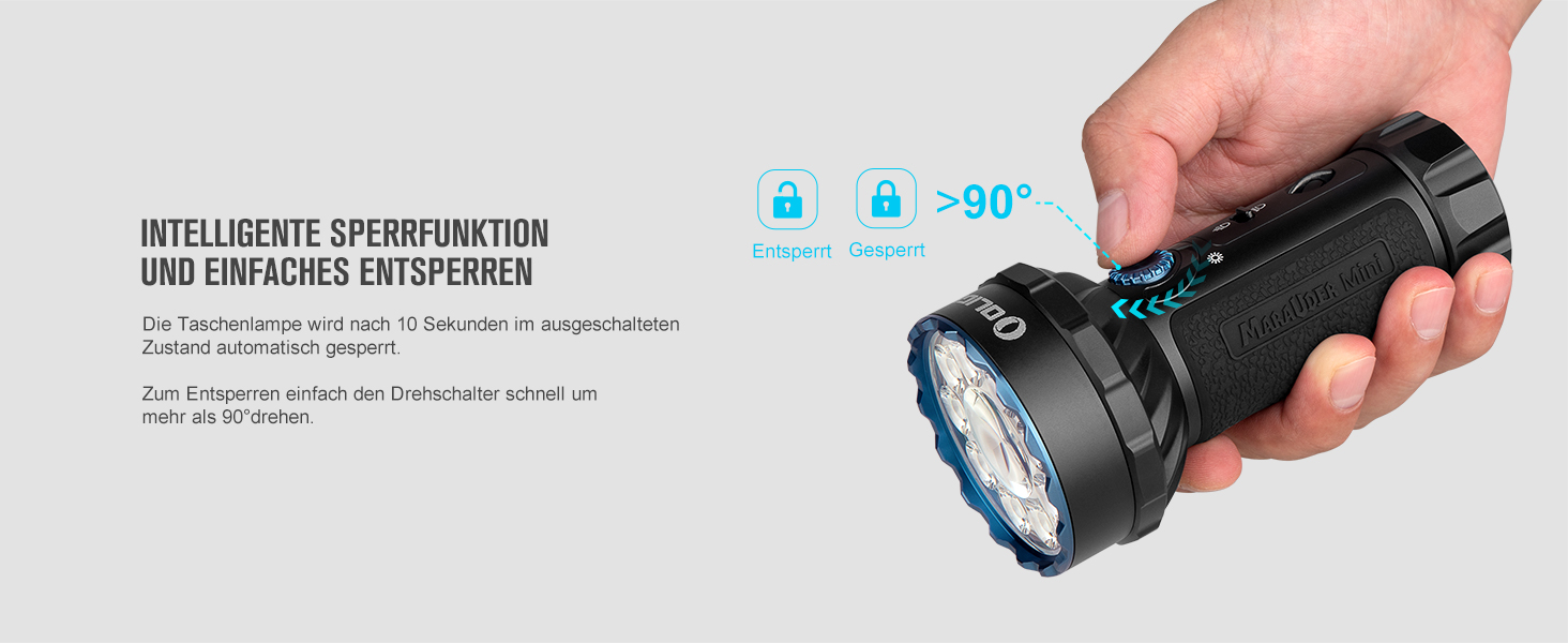 OLIGHT Marauder Mini LED ліхтар Super Hell 7000 Lumen, 600 метрів, перезарядна модель з прожектором та світловим потоком, 3 кольори LED з датчиком відстані, для активного відпочинку (чорний)