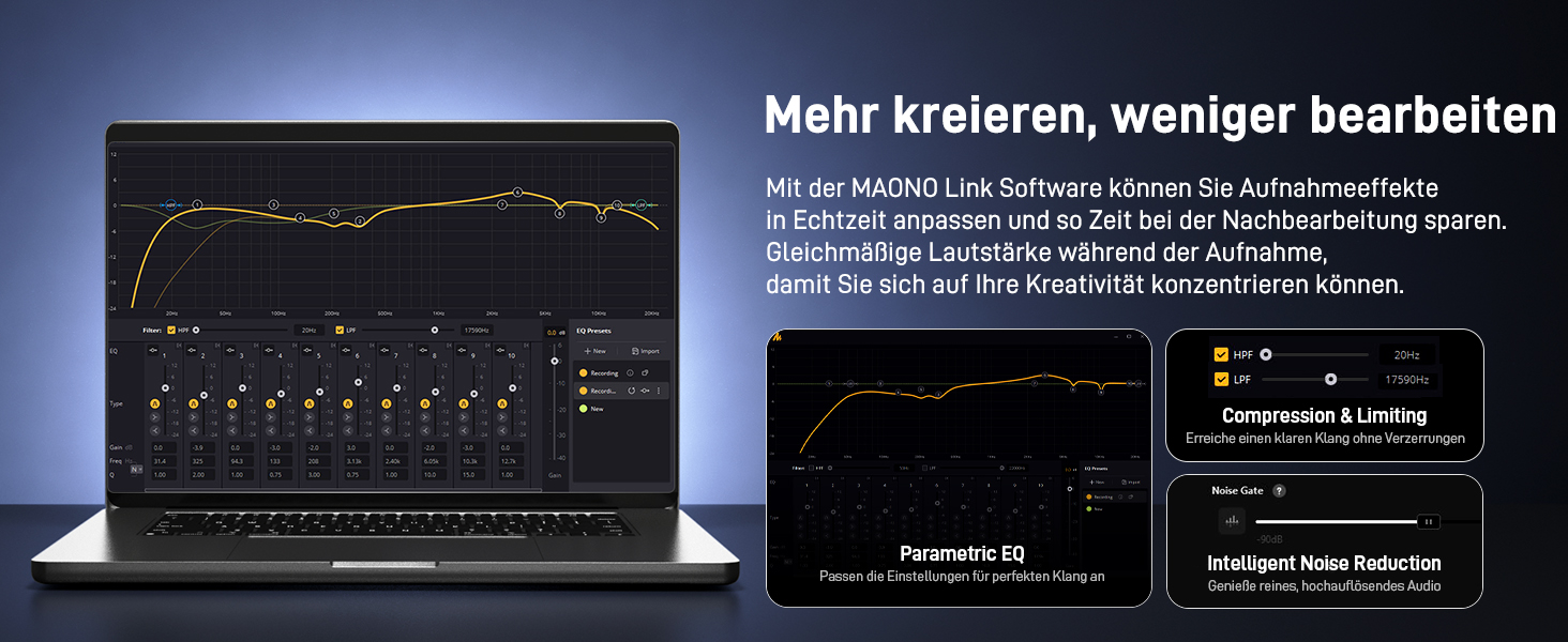 MAONO PD300X: USB-мікрофон для подкастів та запису звуку, XLR, динамічний, шумозаглушення, 192kHz-24Bit