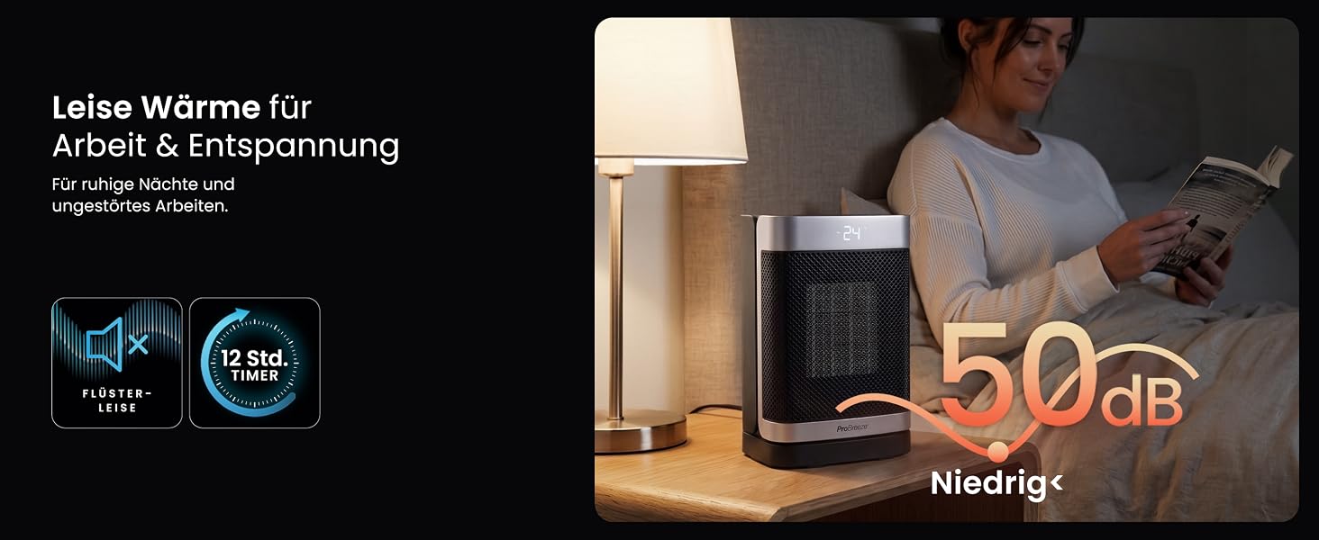 Керамічний тепловентилятор-товпіль Pro Breeze ThermaCube Plus 2200W з термостатом, дистанційним керуванням та Eco-режимом, обертання 65°, захист від перекидання