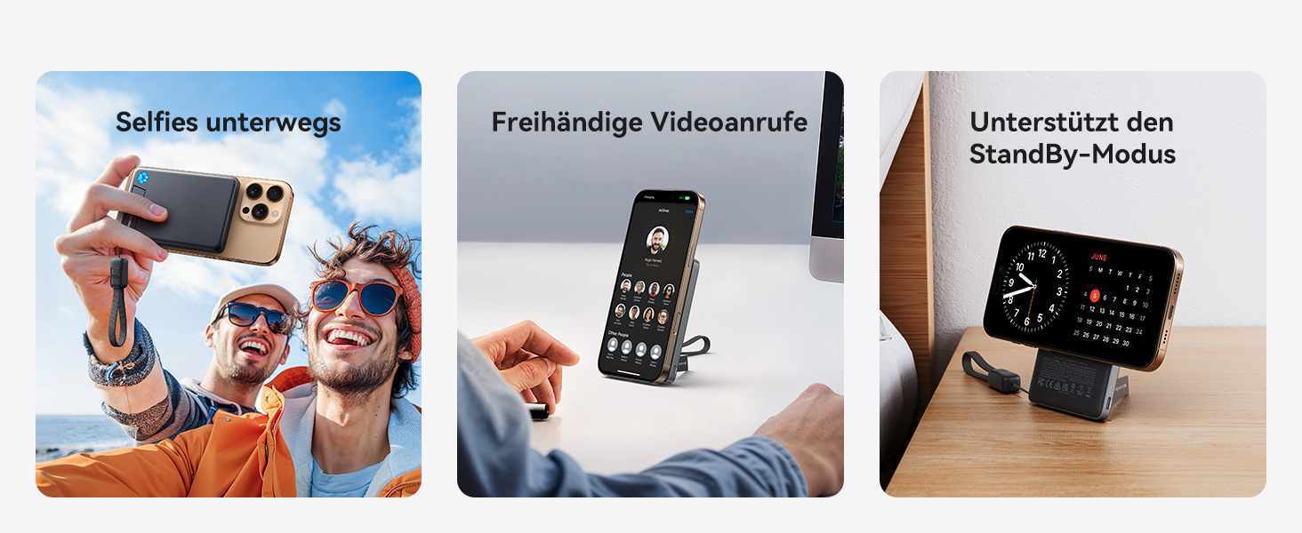 Power Bank MagSafe 45W з підтримкою Qi2, 10000mAh, з кабелем USB-C та підставкою, сумісний з iPhone 17/16/15/14/13