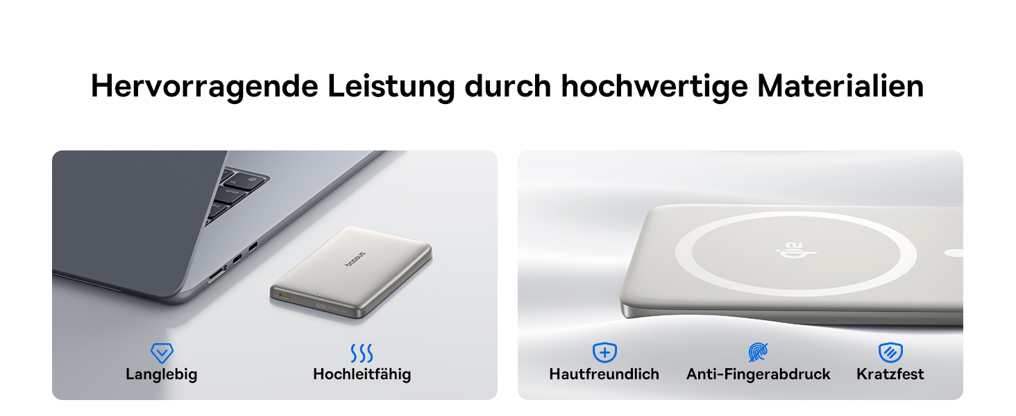 Power Bank Baseus Picogo AM41: Тонкий Qi2 Magsafe павербанк 15W, PD 27W, 10000mAh, USB-C, для iPhone 17/16/15/14/13/12 (Титановий)