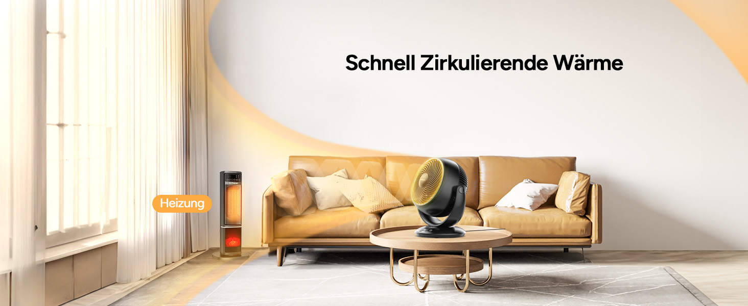 Вентилятор DR.PREPARE настільний, 25 dB, тихий, ефективне охолодження, 3 швидкості, таймер 2-12 годин, осциляція 90°, 10 дюймів