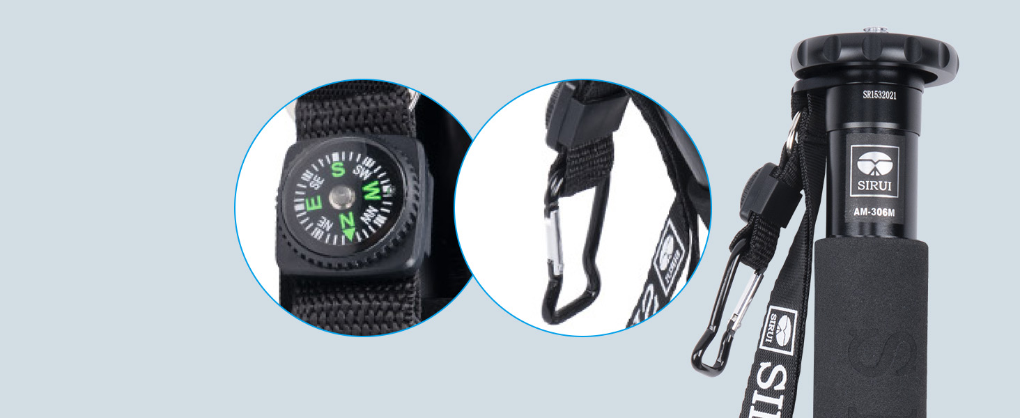 SIRUI AM-326M: Легкий карбоновий монопод - штатив 6 секцій, вантажопідйомність 10 кг