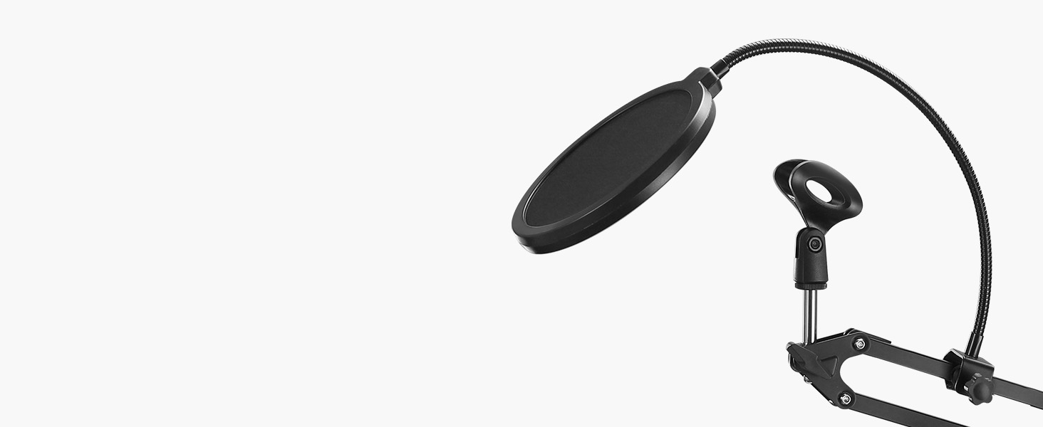 Стійка для мікрофона TONOR T20 з поп-фільтром та адаптером 3/8' - 5/8', мікрофонний кліп