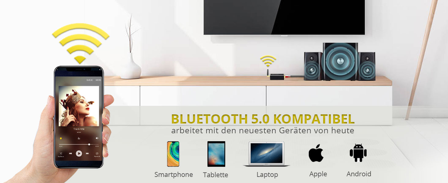 Bluetooth аудіоадаптер PROZOR DAC: Bluetooth приймач з оптичним виходом, Aux/RCA, регулюванням гучності