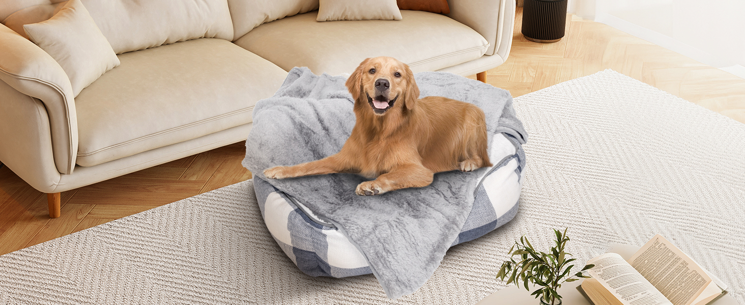 М'яка флісова підстилка для собак та котів Nobleza, 160 x 120 см (XXL, світло-сіра)