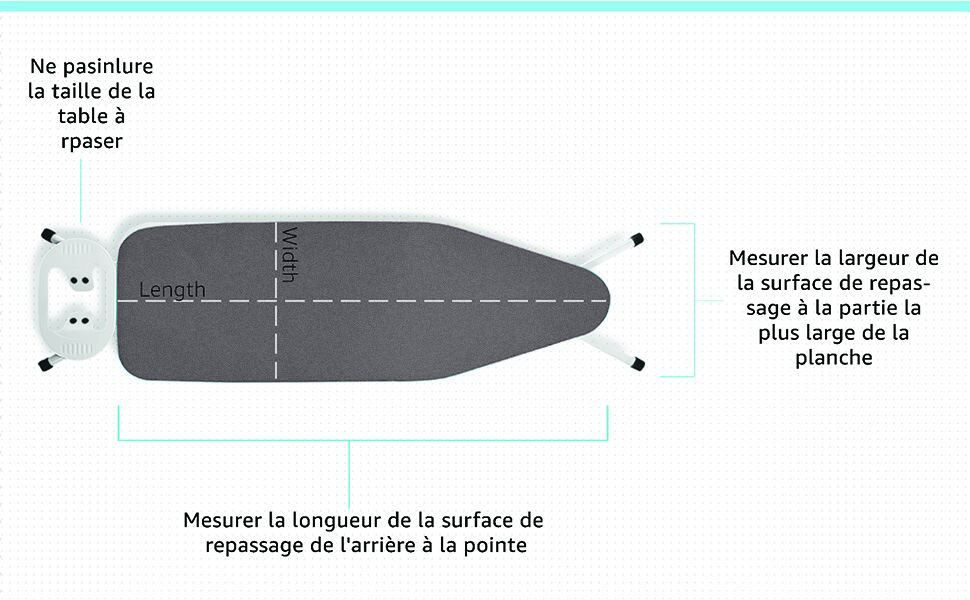Чохол для прасувальної дошки з регулюванням, 120x40 см, сумісний з парогенераторами, розмір дошки 33–46x115–130 см, 100% бавовна