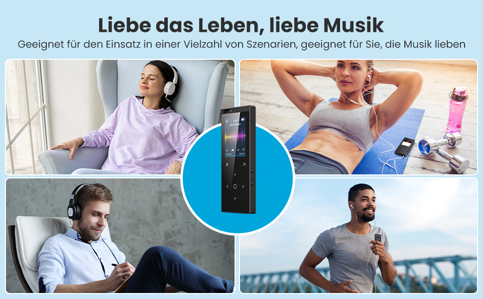 MP3 плеєр DODOSOUL 64GB з Bluetooth, FM-радіо, диктофоном та підтримкою E-Book та фотоальбомів