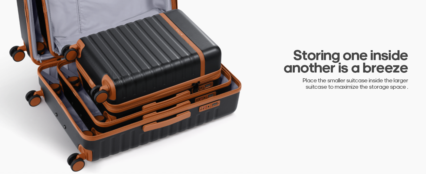 Набір валіз Roadcheer з полікарбонату: велика валіза на коліщатках, рюкзак, органайзери для косметики та взуття | з TSA-замком