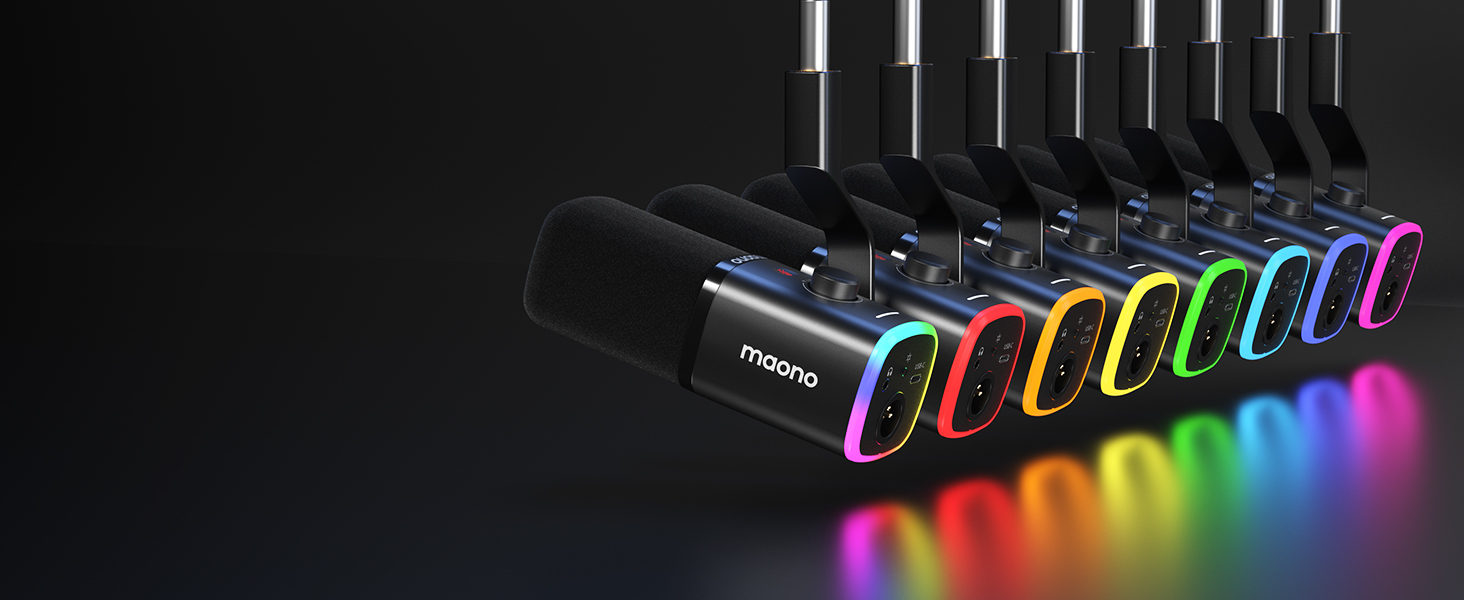 MAONO PD100XS Чорний XLR-USB Мікрофон для Стрімінгу та Запису: Динамічний мікрофон з регулюванням посилення, безшумна кнопка, для подкастів, ігор, YouTube, PS4/5, Mac