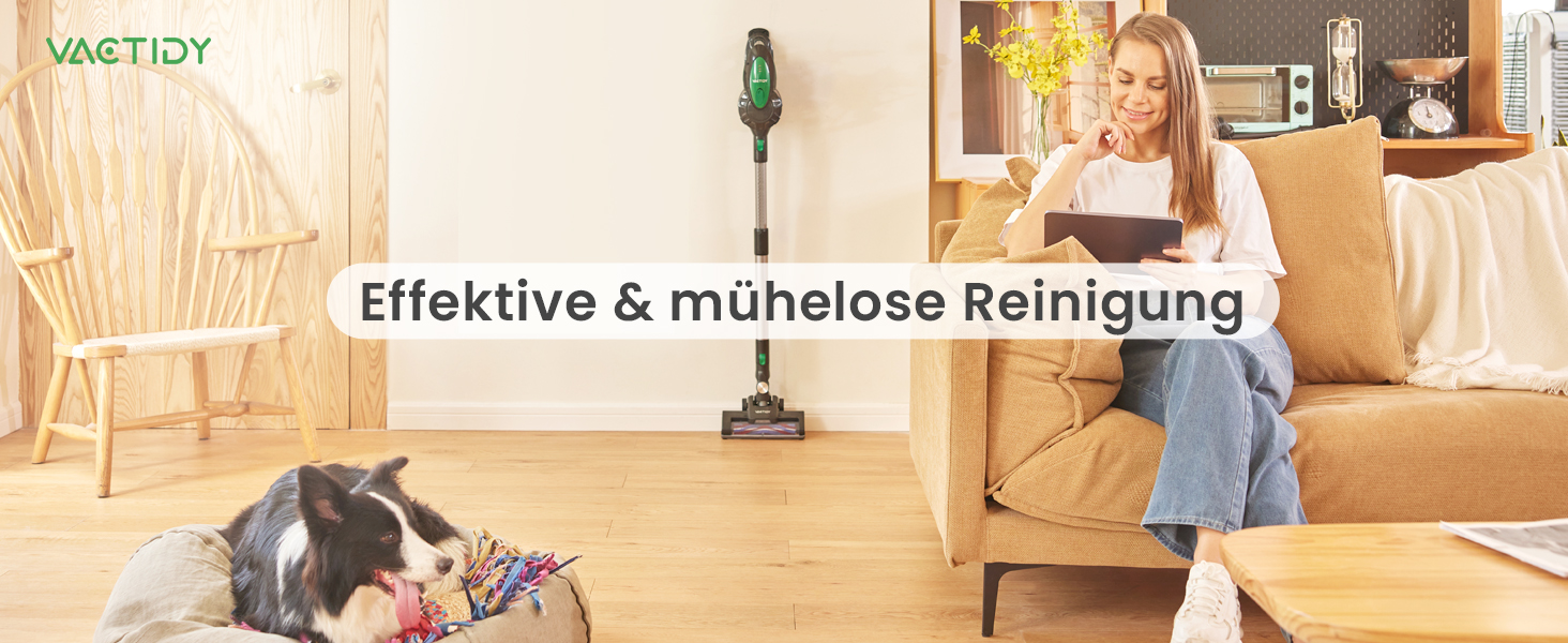 Бездротовий пилосос Vactidy Blitz V8: акумуляторний, 25KPa, 35 хв роботи, для твердих підлог, видаляє шерсть тварин, зелений