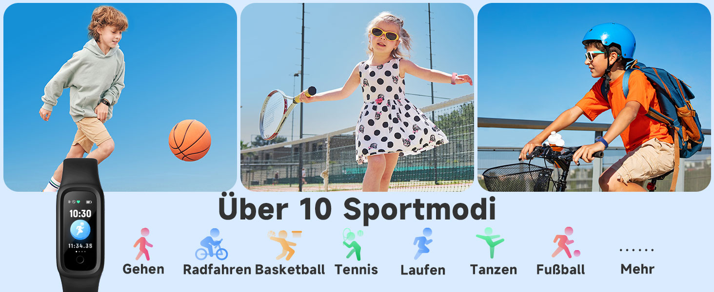 Фітнес-трекер BIGGERFIVE Vigor 2 L для дітей: пульсометр, шагомір, монітор сну, IP68, чорний