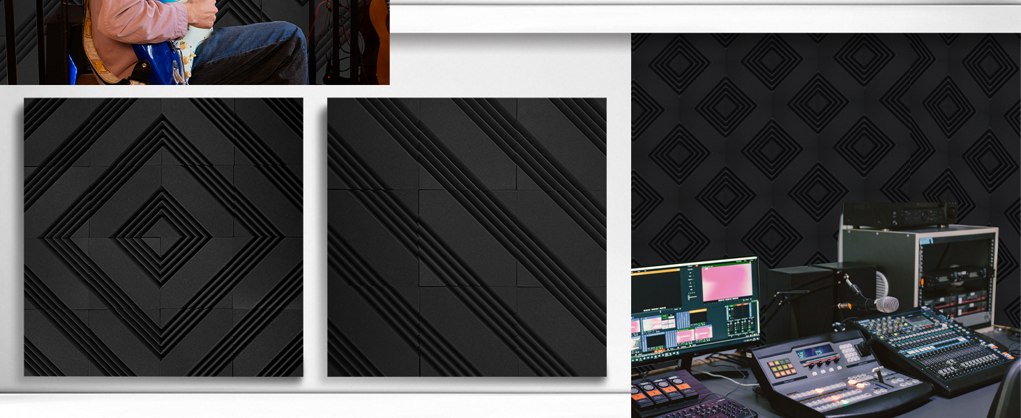 Акустичний поролон для шумоізоляції 30x30x5 см, звукопоглинаючі панелі для стін з клейкою основою, набір 32 шт. для студії звукозапису та домашнього кінотеатру