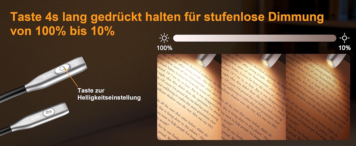 Настільна лампа Gritin для читання з регулюванням яскравості, 3 колірні температури, акумулятор 80 годин, ергономічна шийна лампа для читання в ліжку, рукоділля, ремонт