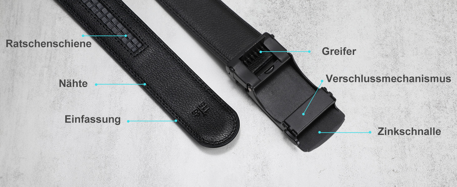 Чоловічий шкіряний ремінь WHIPPY Automatik з регулюванням, ширина 35 мм, колір D-brown, довжина 130 см (підходить для штанів 101-115 см)