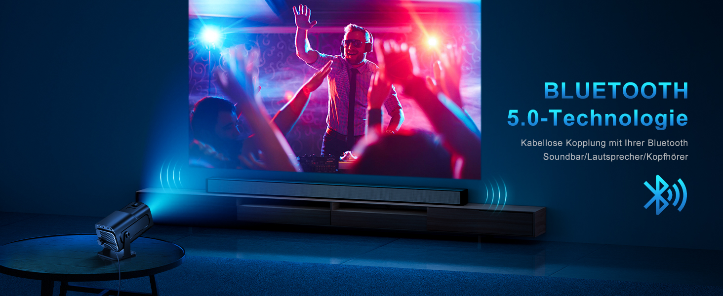 Міні-проектор Quilted Northern Beamer 4K з Android 11.0, WiFi 6, BT 5.0, Auto Keystone, 180° для дому та на вулицю