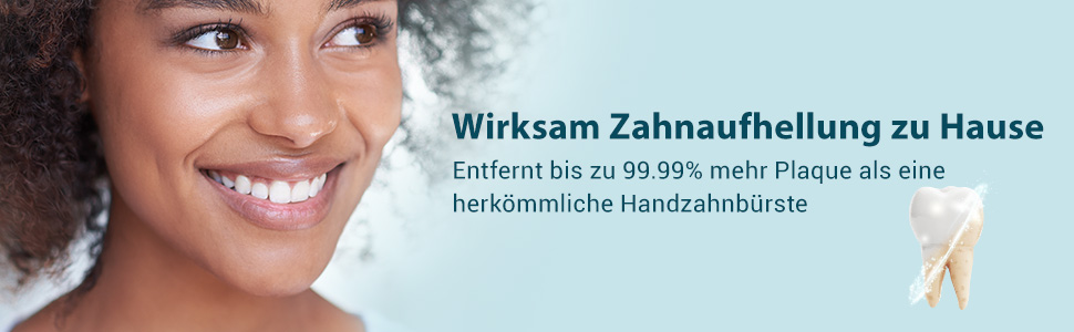 Електрична звукова зубна щітка для дорослих - відбілювання, ультразвукова, з кейсом для подорожей та зарядною станцією, 8 насадок, 5 режимів (Чорна)