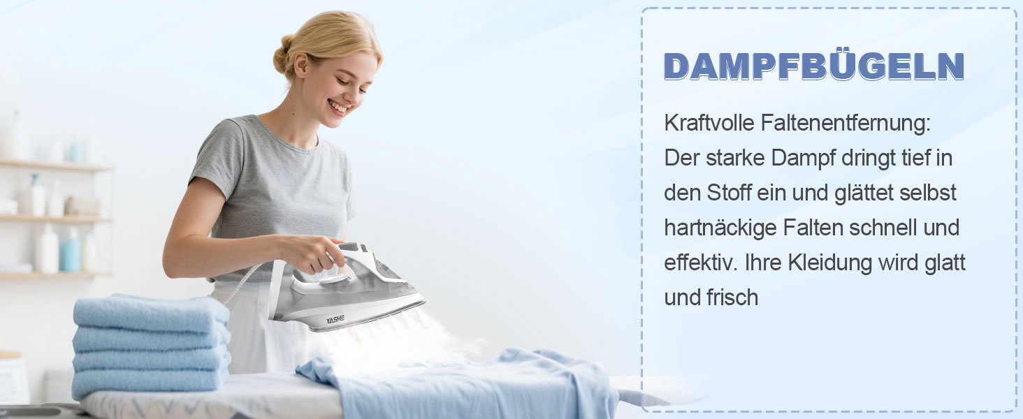 Пароочисник 2300W з антипригарною підошвою, 300 мл резервуар, постійна подача пари 25 г/хв, паровий удар 150 г/хв, самоочищення, захист від накипу та запобігання протіканню. Великий об'єм.