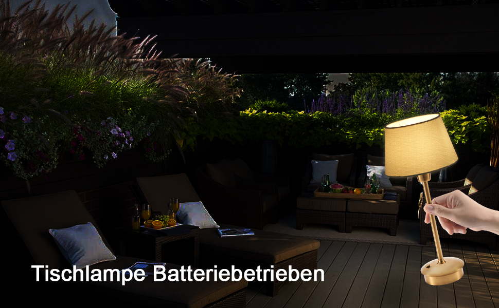 Акумуляторна настільна лампа: портативна, бездротова з регулюванням яскравості, для дому та саду