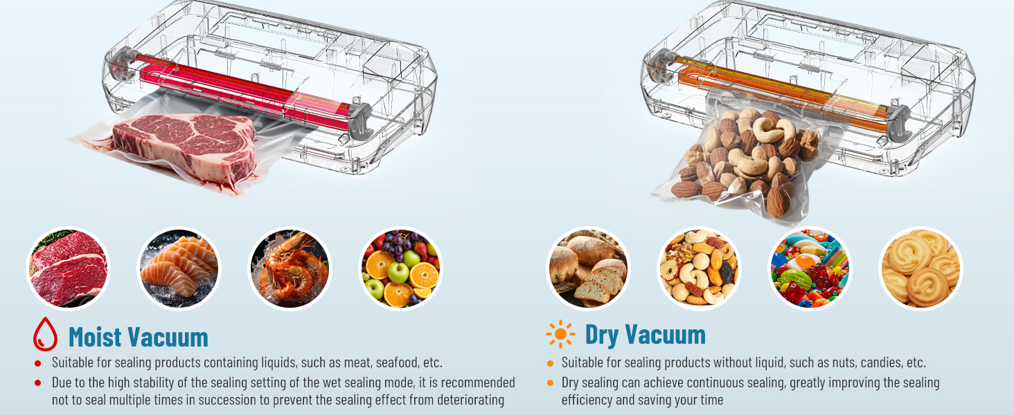 Професійний вакуумний пакувальник DXstring Vakuumiergerät Profi: 12 функцій, 95kPa, подвійний шов, для продуктів харчування