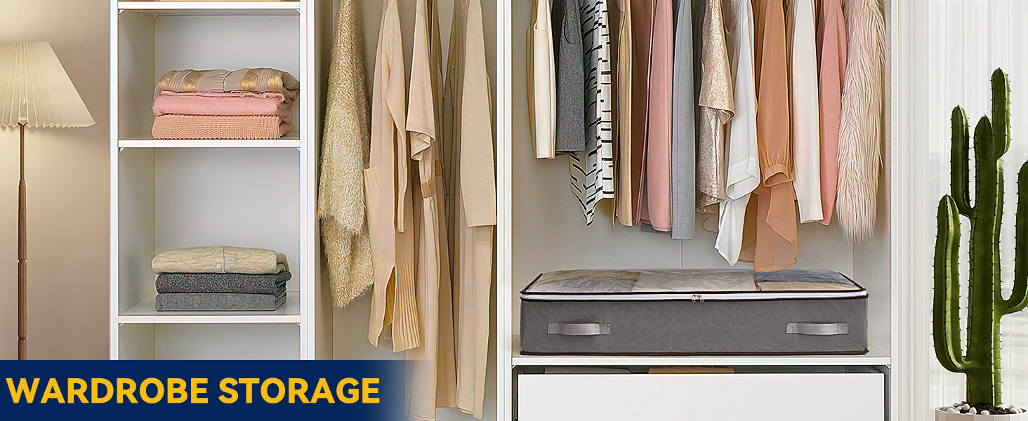 Комод під ліжко Boic, 2 шт., 60 л, для зберігання постільної білизни та одягу, з кришкою, складний, велика коробка для зберігання