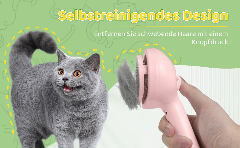 Щітка для котів з парою, щітка для собак з парою, щітка для котів та собак, щітка для котячого волосся, гребінець для котів з довгим волоссям, щітка для тварин, білий (рожевий)